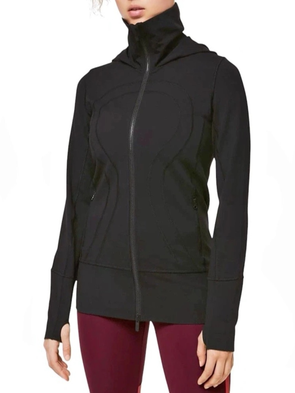 Lululemon Define Hooded High Neck Zip Up Black Jacket Size 6